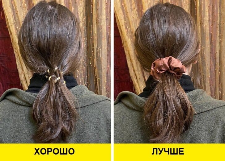 Шелковые резинки для волос без заломов